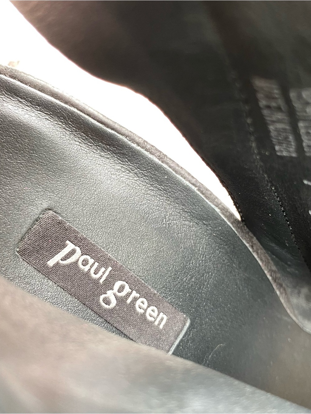 Paul Green Black Open-Toe Heeled Ankle Boots with Textured Upper - Picture 7 of 9
